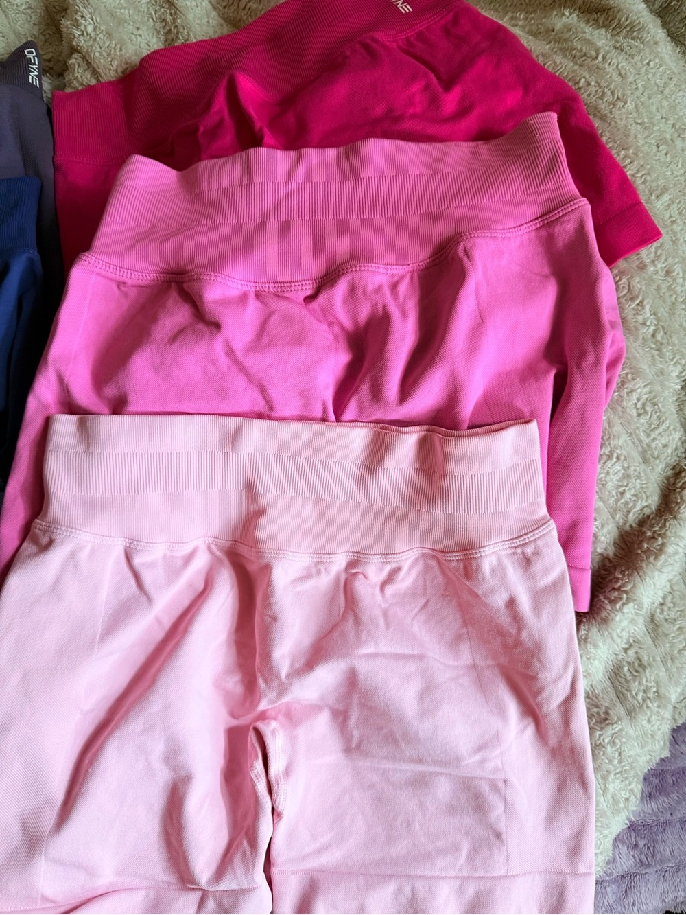 Women's mid-Waist Athletic Shorts Trio – Pink Shades